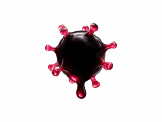 A detailed digital rendering of a blood molecule in a softly blurred depth of field showcasing glowing elements and scientific design isolate on transparent background