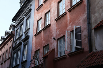 Obraz premium Moody European architecture: aged terracotta 