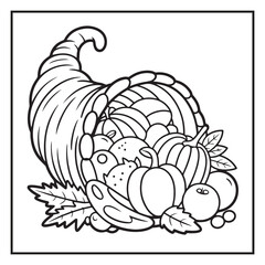 Obraz premium Autumn Coloring Pages – Fall Leaves, Pumpkins, Harvest and Seasonal Designs for Kids and Adults