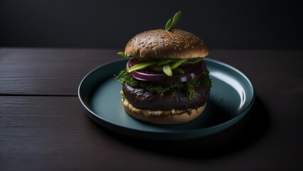 Commercial banner for fast food hamburger