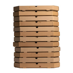 Stack of Pizza Boxes Shows Packaging and Delivery on Transparent Background, Takeout Theme