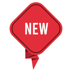 New Tag Label Vector, Red Promotional Badge Sign for Sale Marketing and Discount