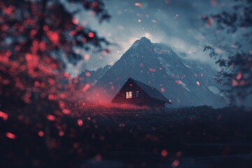 Rustic bliss: experiencing the warmth of an autumn cabin getaway. Blood pressure. Sunset splendor: an invitation to work amidst nature's dramatic display. Patient monitoring. Medical technology.