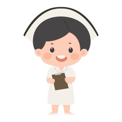 Illustration of Nurse Holding Clipboard