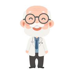 Illustration of a Smiling Doctor With Stethoscope