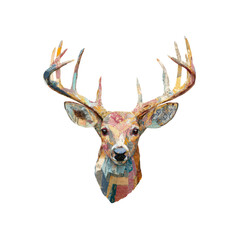 Collage Deer Head A Whimsical Tapestry of Nature and Art