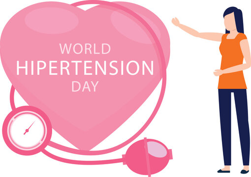 Girl presenting world hypertension day - Powered by Adobe