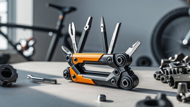 bike repair multi-tool with soft white backdrop