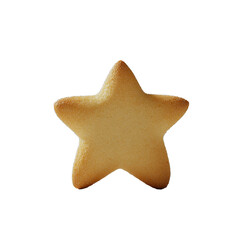 Star shaped shortbread cookie with golden texture and subtle sugar sparkle, festive snack and cheerful treat