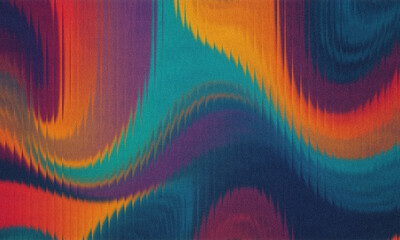 Vibrant Abstract Wave Pattern Colorful Grainy Gradient  fractal glass Texture Background