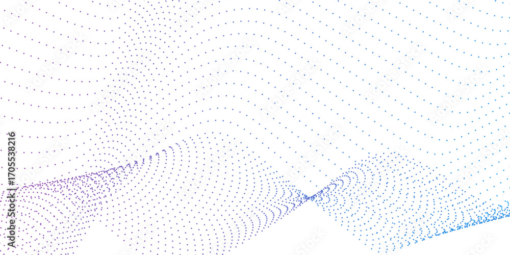 Aufkleber abstract technology particles gradient flowing dynamic wave doted and halftone lines background. dot