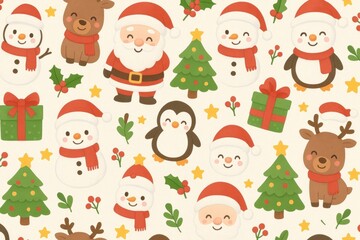 Fototapeta premium Festive cheerful holiday pattern