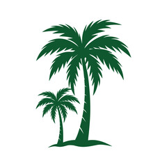 Fototapeta premium Palm tree vector illustration, tropical beach symbol, holiday vacation icon, flat style summer design, exotic island tree emblem for travel branding, nature landscape and relaxation.