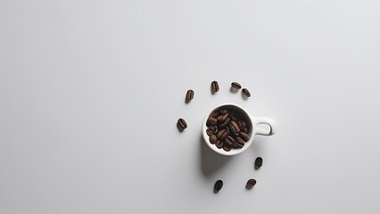 close up of coffee beans in a cup