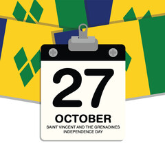 Saint Vincent and the Grenadines Independence Day Small Wall Calendar