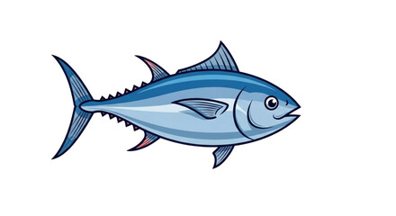 Fototapeta premium Illustration of a bluefin tuna fish swimming.