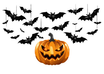 halloween background with pumpkin isolated background