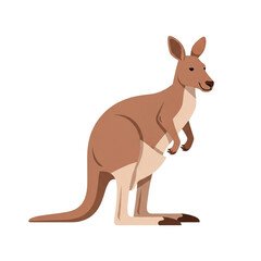 Fototapeta premium Illustration of a Kangaroo standing on a white background.
