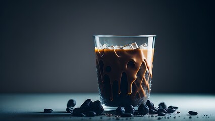 A glass of Cold coffee with chocolate and ice cream in it 