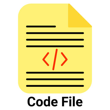 Code File Icon Flat Color Style