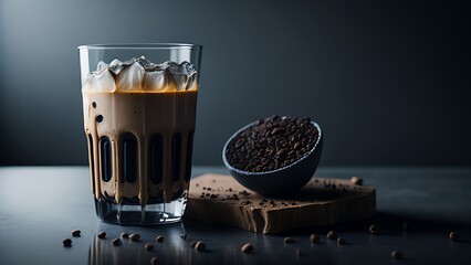 A glass of Cold coffee with chocolate and ice cream in it 
