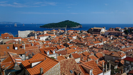 Dubrovniks buildings, roofs and city view 