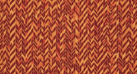 An intricate tribal ikat chevron pattern with a vibrant, seamless, and repeating abstract textile design in warm autumn colors and textures