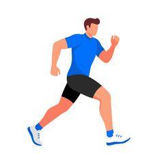 Running Man Vector Illustration, Fitness and Healthy Lifestyle Concept