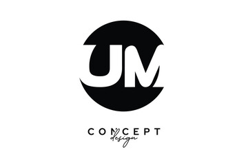 UM Creative Negative Space Circle Monogram Logo Design