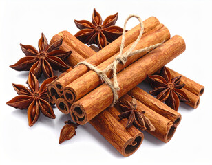 Aromatic cinnamon sticks and star anise