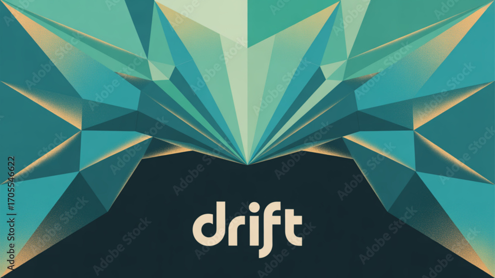 Aufkleber abstract geometric background with teal and gold hues, creating a modern and dynamic design featurin
