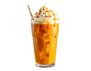 Iced Pumpkin Spice Latte PNG – Seasonal Fall Cold Coffee