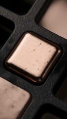 Fototapeta premium Rounded Rose Gold Metal Keycap Keyboard Closeup