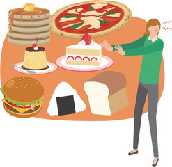 甘い物や糖質をガマンする女性