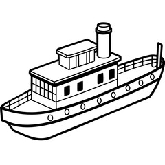 Obraz premium Cargo Barge Line Vector –