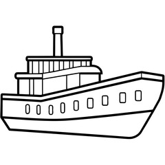 Obraz premium Cargo Barge Line Vector –
