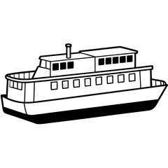 Obraz premium Cargo Barge Line Vector –