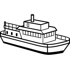Obraz premium Cargo Barge Line Vector –