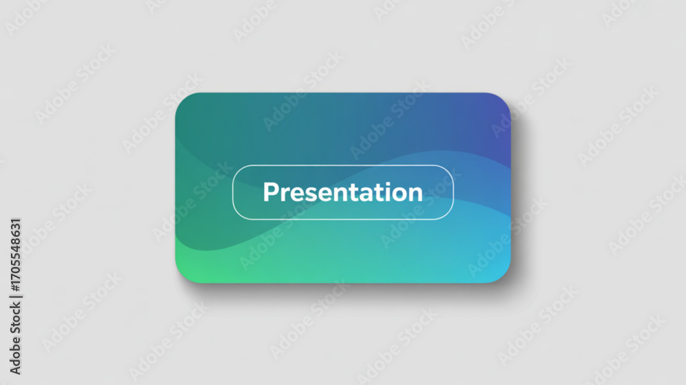 Poster a sleek presentation button with a gradient background, perfect for modern interface design and user