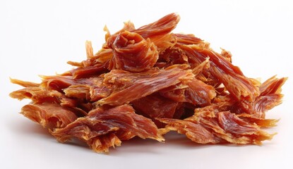Obraz premium Pile of dried, shredded meat, likely chicken