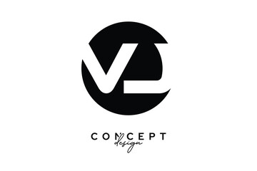 VJ Creative Negative Space Circle Monogram Logo Design