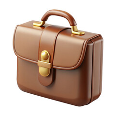 Brown suitcase isolated on transparent background