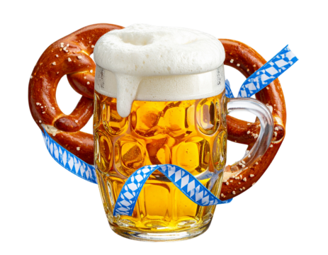 Festive Lager Mug PNG – Oktoberfest Beer Concept Transparent Background