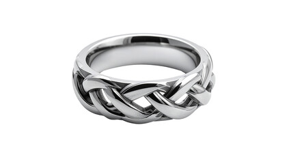 Naklejka premium Braided metal ring isolated on solid white background Png