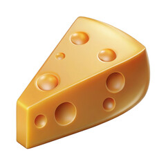 Delicious Swiss Cheese Wedge isolated on a transparent background food dairy