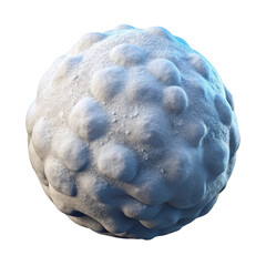 Textured snowball winter sphere isolated on a transparent background cold