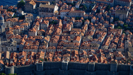 Dubrovniks buildings, roofs and city view 