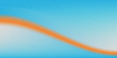 Bright Blue Background with Orange Wave and Subtle Grain abstract texture