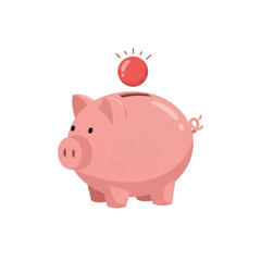 Pink Piggy Bank with Red Light.