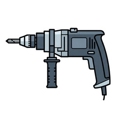 Power Drill Tool Illustration.